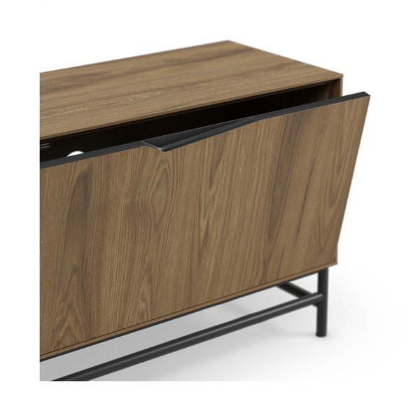 Čierny/v prírodnej farbe TV stolík v dekore duba 150x61x35 cm Aiden – Marckeric-image-4