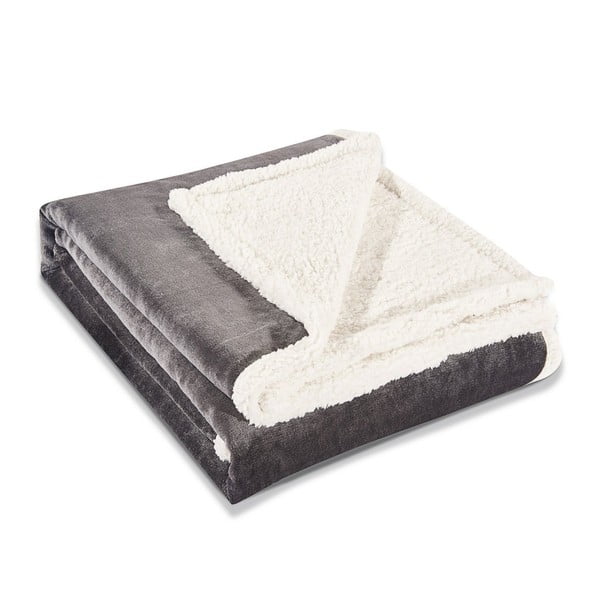 Sivá deka z mikrovlákna DecoKing Teddy Steel, 220 × 240 cm