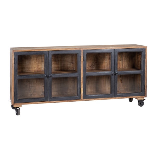 Vitrína z mangového dreva v prírodnej farbe 160x71 cm – Ixia