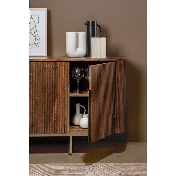 Komoda z mangového dreva v zlatej farbe/v prírodnej farbe 160x75x40 cm Vilas – Bizzotto-image-2