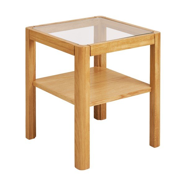 Odkladací stolík so sklenenou doskou 40x40 cm Lourmarin – House Nordic