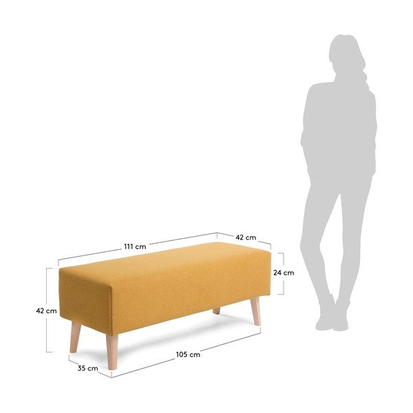 Žltá lavica Kave Home Lydia-image-4