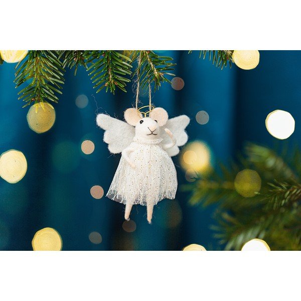 Textilná vianočná ozdoba Angel Mouse – Sass & Belle-image-1