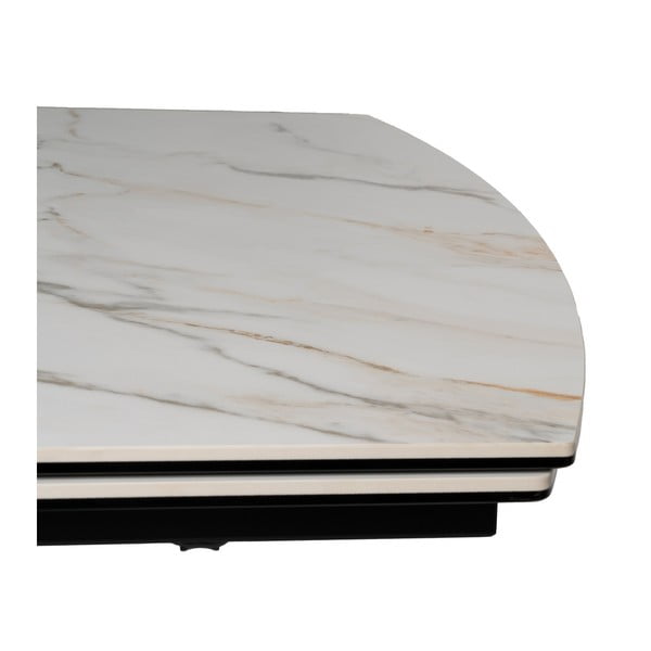 Rozkladací jedálenský stôl s doskou v dekore mramoru s prídavnou doskou 90x180 cm Rocía – Ixia-image-3