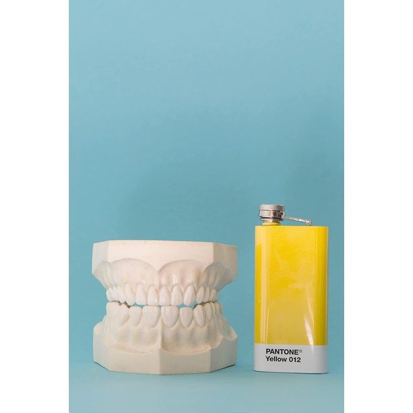 Žltá ploská fľaša Pantone, 150 ml-image-1
