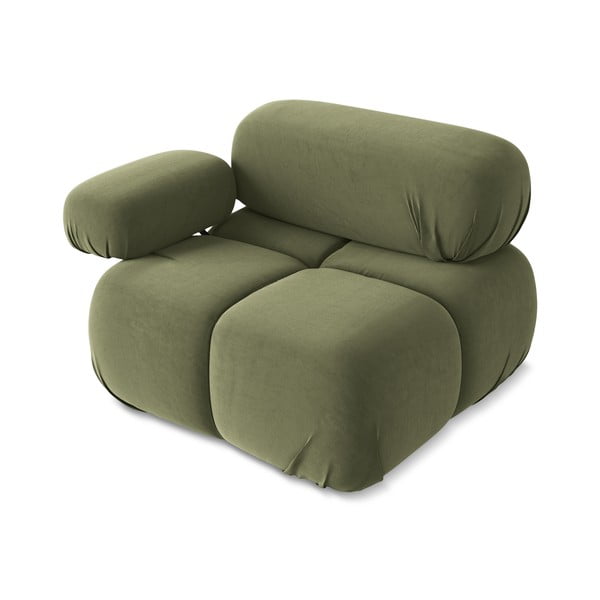 Svetlozelený zamatový modul pohovky (ľavý roh) Lokua – Makamii-image-3