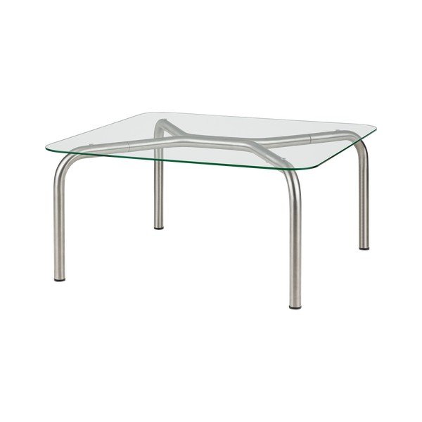 Konferenčný stolík so sklenenou doskou v striebornej farbe 60x80 cm Uku – noo.ma