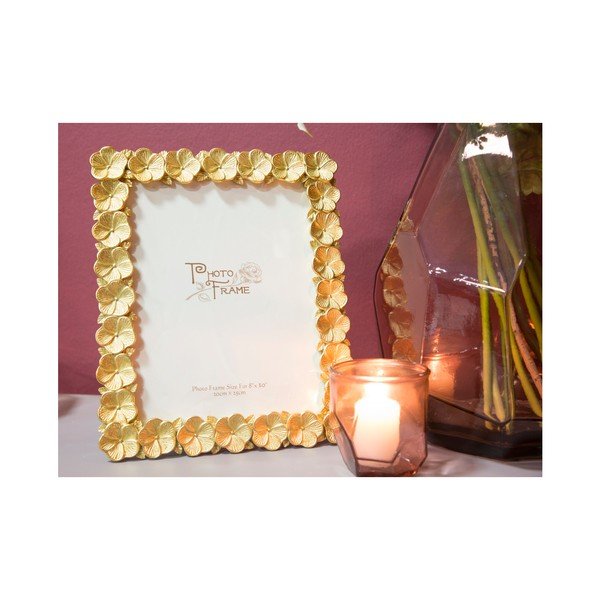 Žltý fotorámik v živicovom ráme Mauro Ferretti Flower Glam, 25 × 30,8 cm-image-2