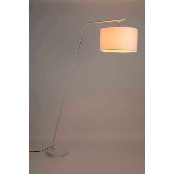 Biela stojacia lampa s textilným tienidlom (výška 220 cm) Martine – White Label-image-1