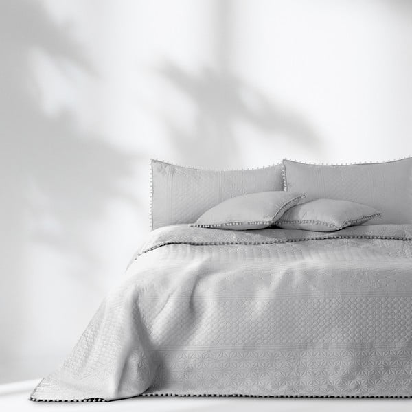 Svetlosivá prikrývka na posteľ AmeliaHome Meadore, 200 x 220 cm