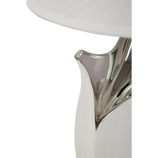 Biela/v striebornej farbe keramická stolová lampa s textilným tienidlom (výška  51 cm) Shiney – Mauro Ferretti-image-2
