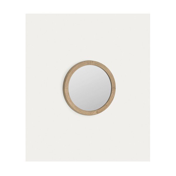 Nástenné zrkadlo s dreveným rámom ø 50 cm Alum – Kave Home-image-2