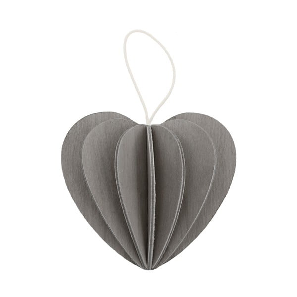 Skladacia pohľadnica Heart Grey, 4.5 cm