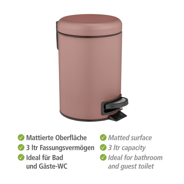 Pedálový oceľový odpadkový kôš 3 l Leman - Wenko-image-4