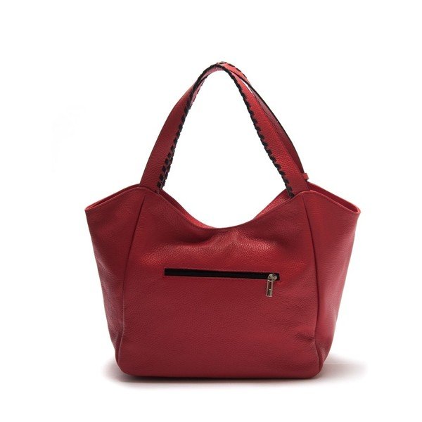 Červená kožená kabelka Isabella Rhea Hottonia-image-1