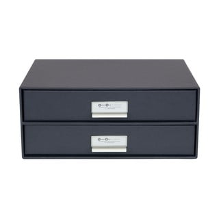 Tmavosivá 2-poschodová zásuvka na dokumenty Bigso Box of Sweden Birger, 33 × 22,5 cm