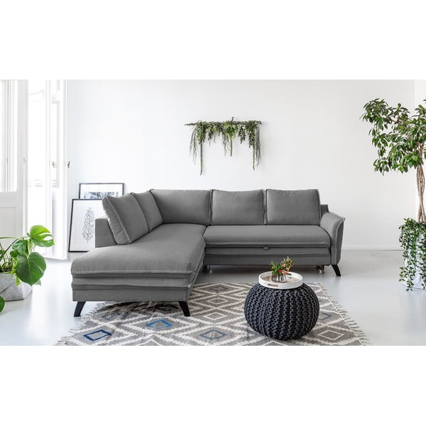 Sivá rozkladacia rohová pohovka Miuform Charming Charlie L, ľavý roh-image-1