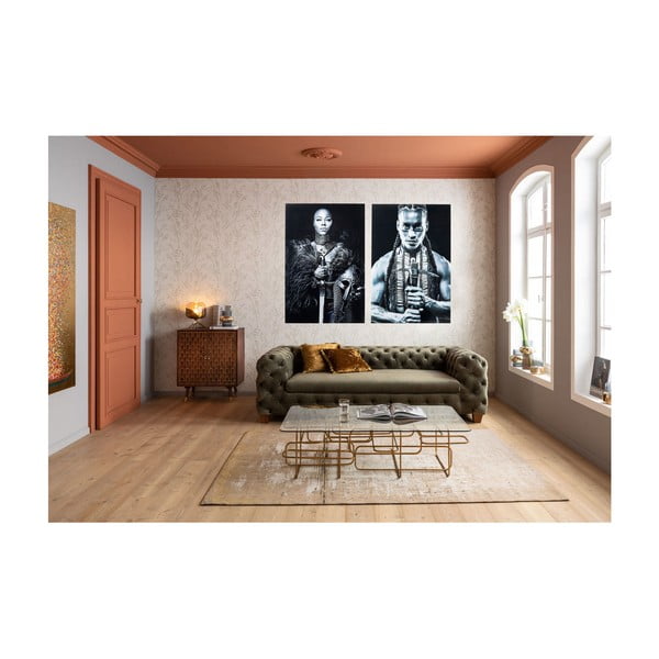 Zasklený čiernobiely obraz Kare Design Lady Knight, 150 × 100 cm-image-4