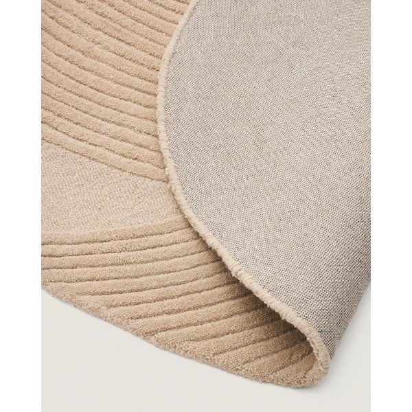 Krémový ručne tkaný vlnený koberec 160x230 cm Domm – Kave Home-image-4