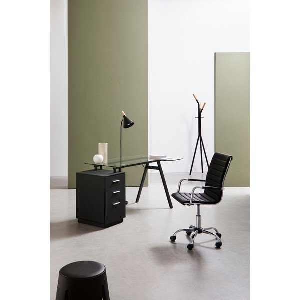 Čierna kancelárska stolička z imitácie kože Perth – Yes Everyday-image-1