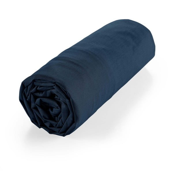 Tmavomodrá napínacia plachta z Bio bavlny 90x190 cm Biolina – douceur d'intérieur-image-4