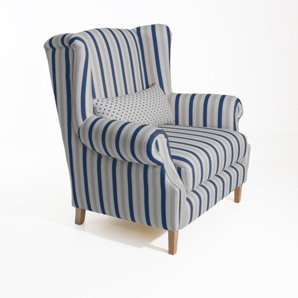 Modré pruhované kreslo Max Winzer Harvey-image-4