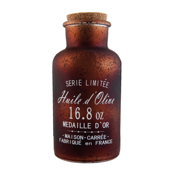 Sklenená fľaša Olive, 550 ml