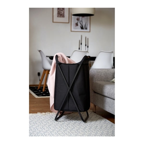 Čierny skladací kôš na prádlo Wenko Bin-image-1
