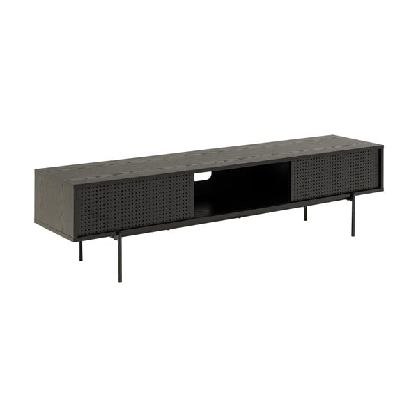 Čierny TV stolík v dekore jaseňa 180x44,5 cm Angus – Actona-image-2