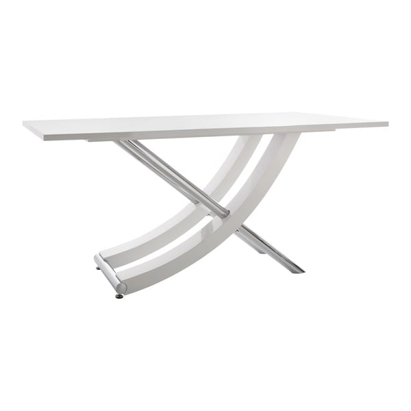 Lesklý biely jedálenský stôl Støraa Carl, 90 x 160 cm
