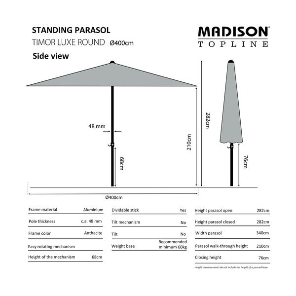 Zelený slnečník ø 400 cm Timor - Madison-image-1