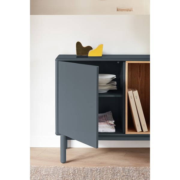 Tmavosivá nízka komoda 137x76 cm Corvo - Teulat-image-1