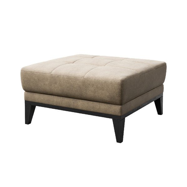Béžová podnožka z imitácie kože MESONICA Musso Tufted