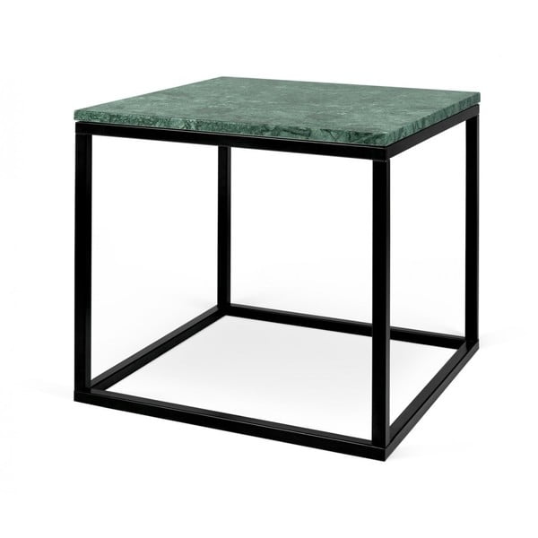Zelený mramorový príručný stolík TemaHome Prairie, 50 × 47 cm