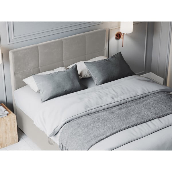 Béžová zamatová dvojlôžková posteľ Mazzini Beds Mimicry, 160 x 200 cm-image-1