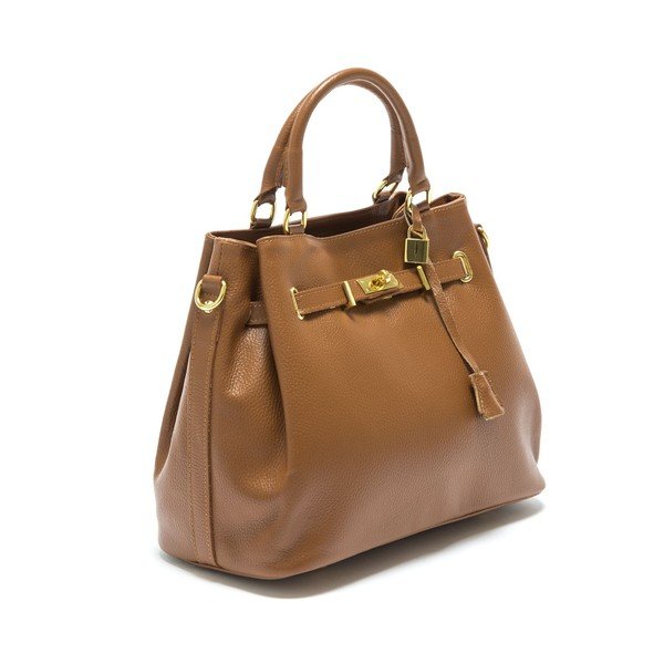 Koňakovohnedá kožená kabelka Isabella Rhea no. 183-image-3