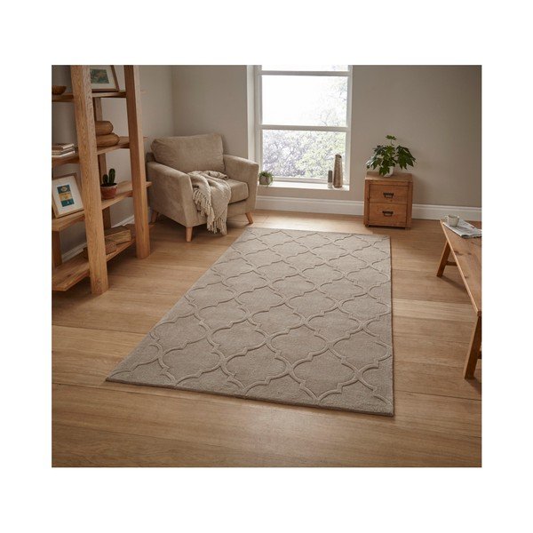 Béžový ručne tuftovaný koberec Think Rugs Hong Kong Puro Beige, 150 × 230 cm-image-1