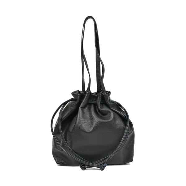 Čierna kožená kabelka Mangotti Bags Romana