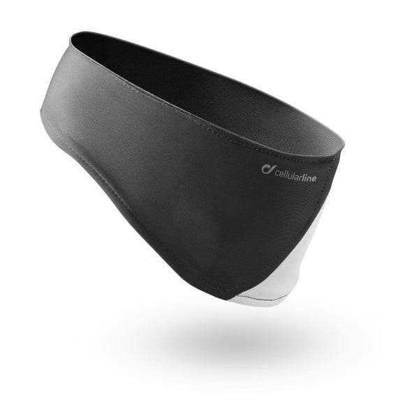 Čierna športová čelenka s integrovanými stereo slúchadlami Cellularline EARBAND