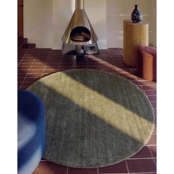 Zelený okrúhly koberec ø 200 cm Empuries – Kave Home-image-1