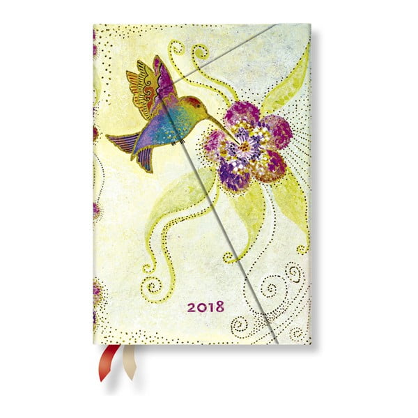 Diár na rok 2018 s horizontálnym rozložením Paperblanks Hummingbird Mini