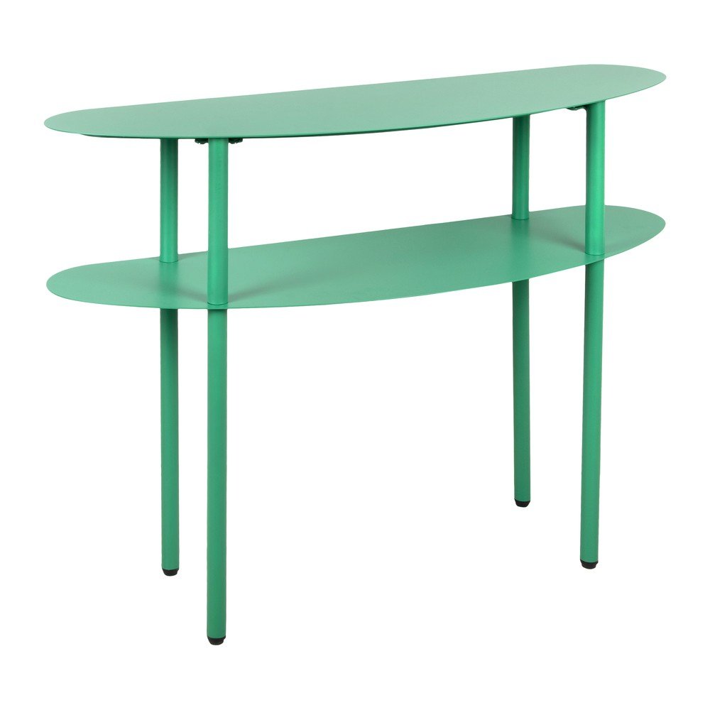 E-shop Zelený kovový konzolový stolík 28x90 cm Cool Retro – Leitmotiv