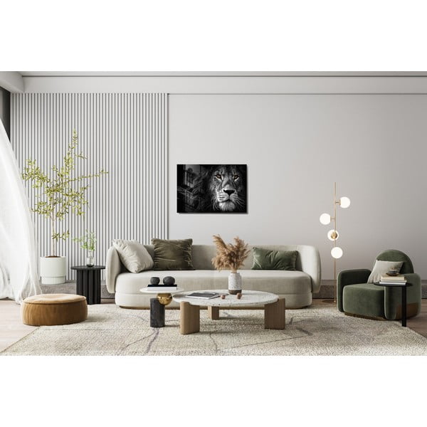 Sklenený obraz 70x50 cm Lion - Wallity-image-2