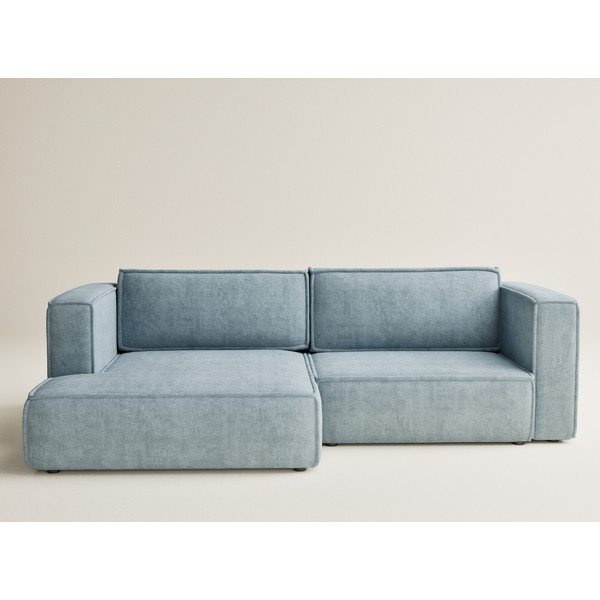 Svetlomodrá ženilková rozkladacia/s úložným priestorom rohová pohovka (ľavý roh/s leňoškou) Velto – Maison de Rêve-image-2