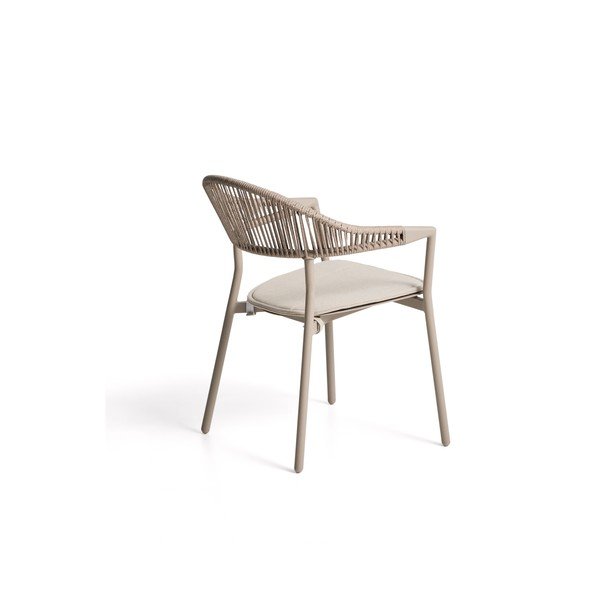 Taupe polstrovaná záhradná stolička Alimia – Kave Home-image-1