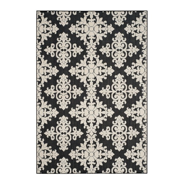Čierno-krémový koberec vhodný do exteriéru Safavieh Charleston, 160 × 231 cm