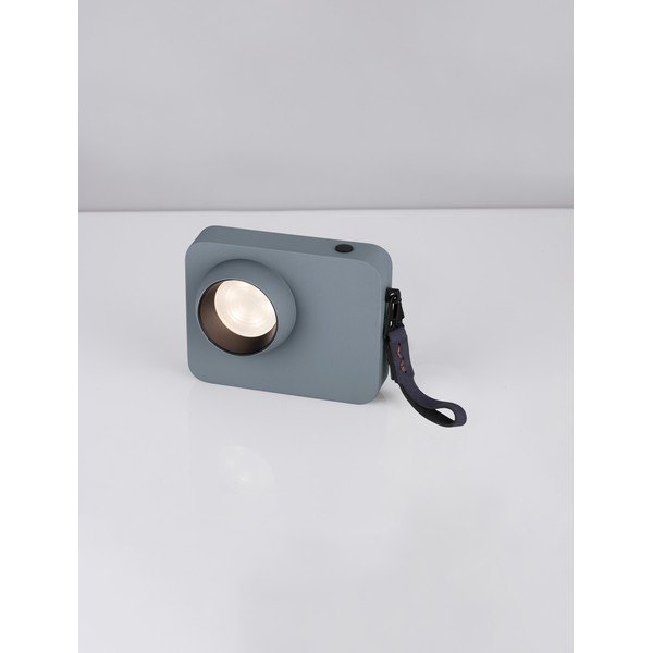 Sivomodrá kovová LED stolová lampa so stmievačom (výška  11 cm) Kedros – Nova Luce-image-3