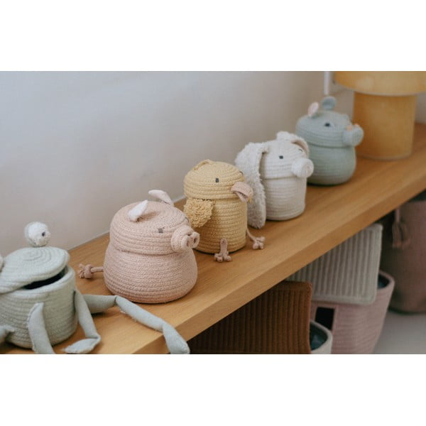 Svetlosivý látkový detský kôš na hračky ø 15x15 cm Mini Henry the Hippo – Lorena Canals-image-4