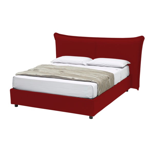 Červená dvojlôžková posteľ s úložným priestorom 13Casa Dumbo, 160 x 190 cm