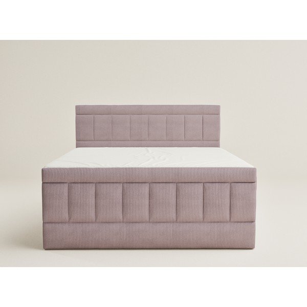 Fialová boxspring posteľ s úložným priestorom 200x200 cm Caya – Maison de Rêve-image-2